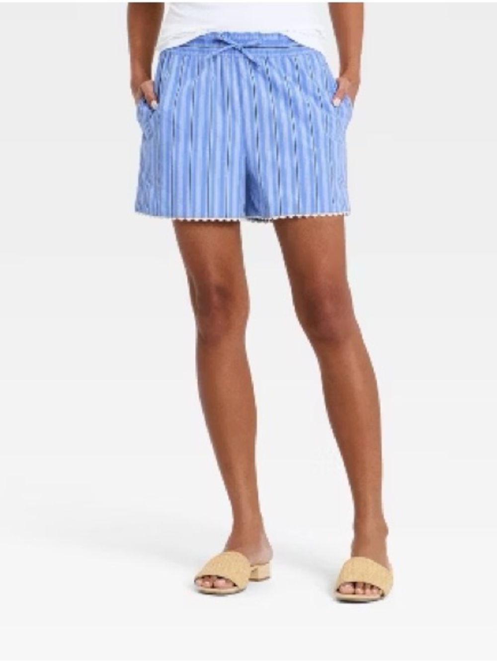 Target Blue Striped Women's Drawstring Bermudas